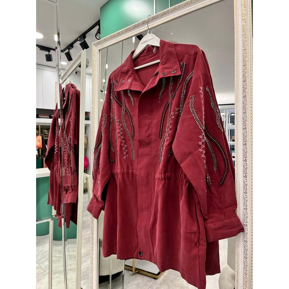 ADN TAŞLI CEKET CUPRA KARIŞIMLI - VİŞNE ÇÜRÜĞÜ - 2