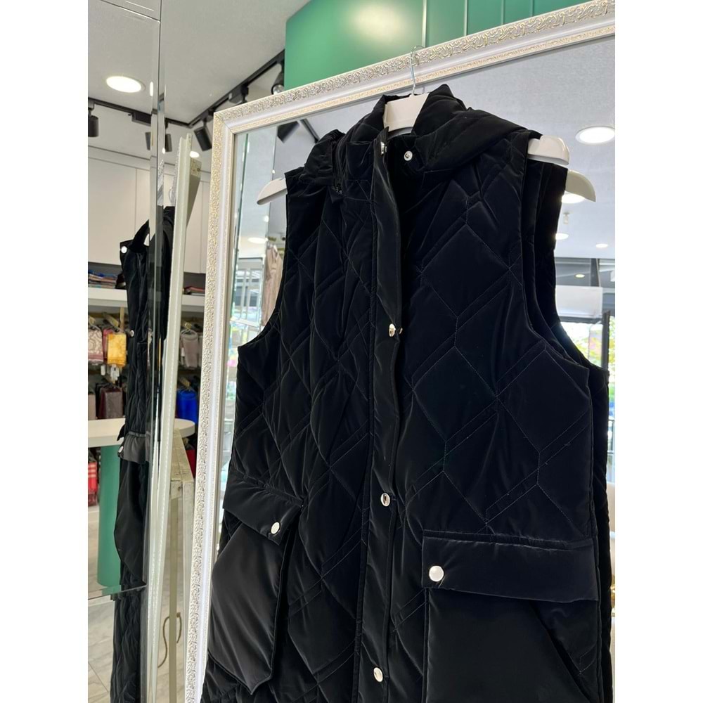 NURGÜN ŞİŞME YELEK - SİYAH - 44