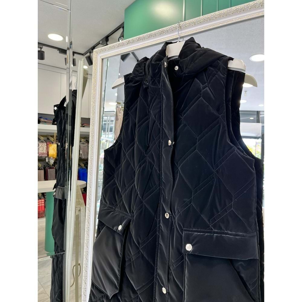 NURGÜN ŞİŞME YELEK - SİYAH - 48