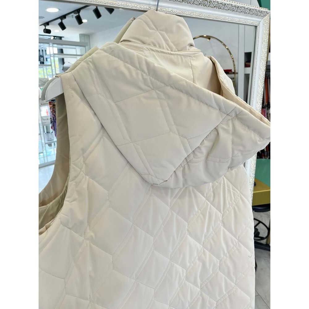 NURGÜN ŞİŞME YELEK - TAŞ - 46