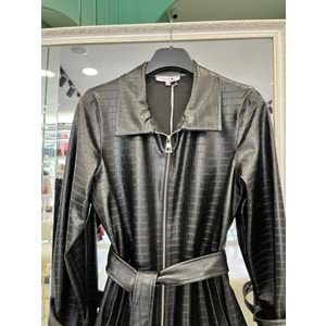 HALE MYSTİQUE DERİ CEKET - SİYAH - 2