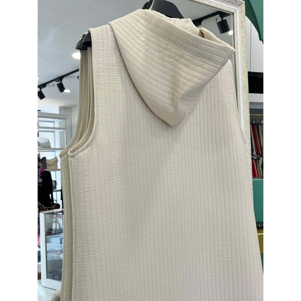 NURGÜN KAPİTONE YELEK - TAŞ - 48