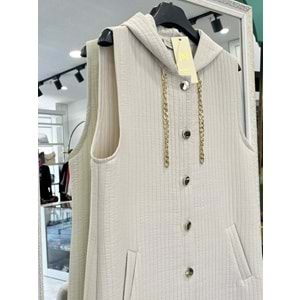 NURGÜN KAPİTONE YELEK - TAŞ - 52