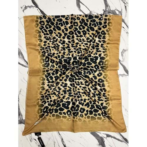 İPEKSELİ LEOPAR DESENLİ ORGANİK PAMUK ŞAL - 11