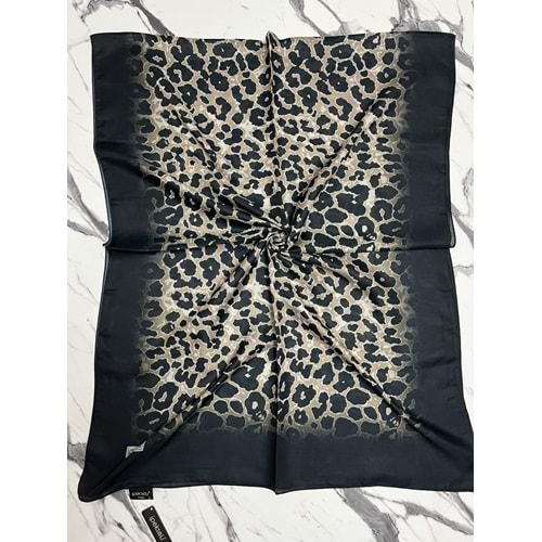 İPEKSELİ LEOPAR DESENLİ ORGANİK PAMUK ŞAL