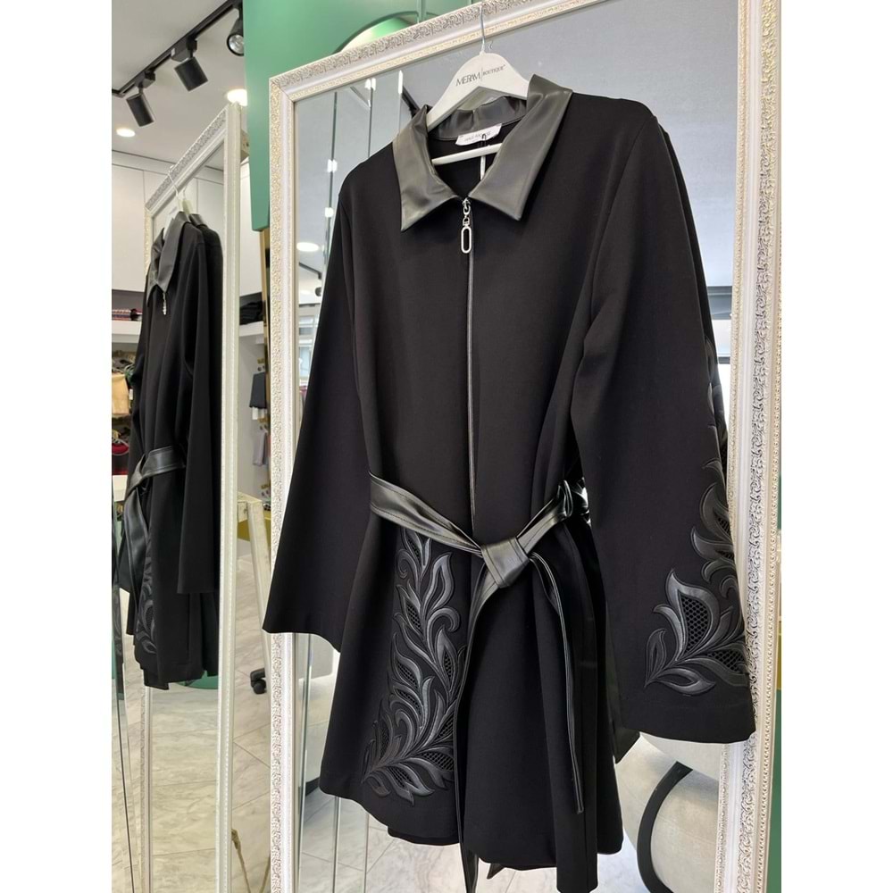 HALE BAROQUE DERİ DETAYLI CEKET