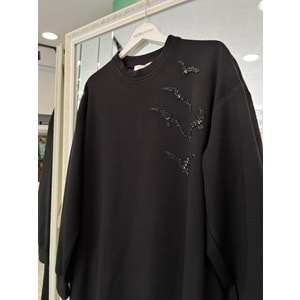 VATKATEX TAŞLI TUNİK - SİYAH - 44