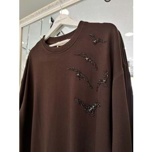 VATKATEX TAŞLI TUNİK - KAHVERENGİ - 46