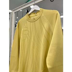 ADN KABARTMALI MERSERİZE TUNİK - SARI - 2