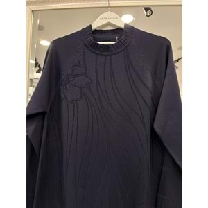 ADN KABARTMALI MERSERİZE TUNİK - LACİVERT - 1