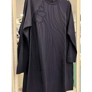 ADN KABARTMALI MERSERİZE TUNİK - LACİVERT - 2