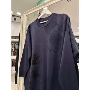 ADN MERSERİZE TUNİK ÇİÇEKLİ SİMLİ - LACİVERT - 2