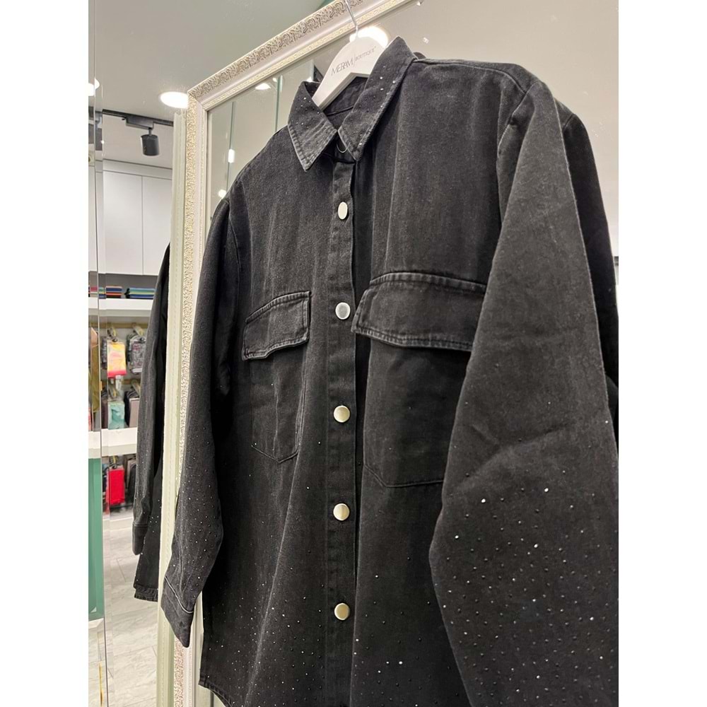 ADN BONCUKLU KOT GÖMLEK - SİYAH - 1