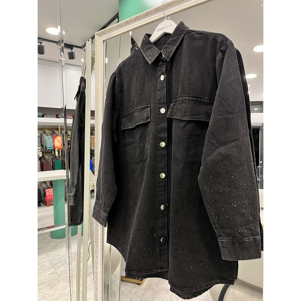 ADN BONCUKLU KOT GÖMLEK - SİYAH - 2