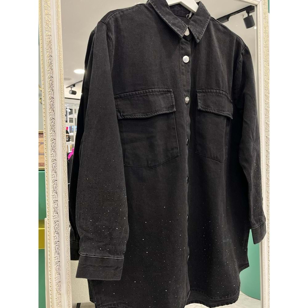 ADN BONCUKLU KOT GÖMLEK - SİYAH - 2