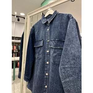 ADN BONCUKLU KOT GÖMLEK - LACİVERT - 1