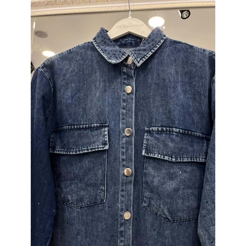 ADN BONCUKLU KOT GÖMLEK - LACİVERT - 1