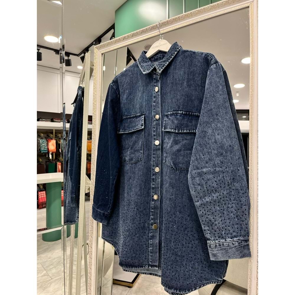 ADN BONCUKLU KOT GÖMLEK - LACİVERT - 2