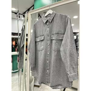 ADN BONCUKLU KOT GÖMLEK - GRİ - 1