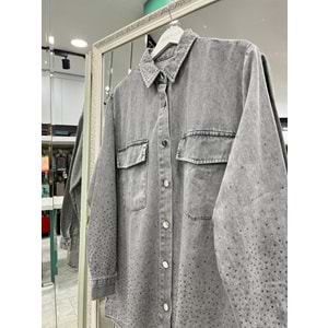 ADN BONCUKLU KOT GÖMLEK - GRİ - 1