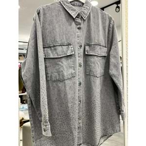 ADN BONCUKLU KOT GÖMLEK - GRİ - 1