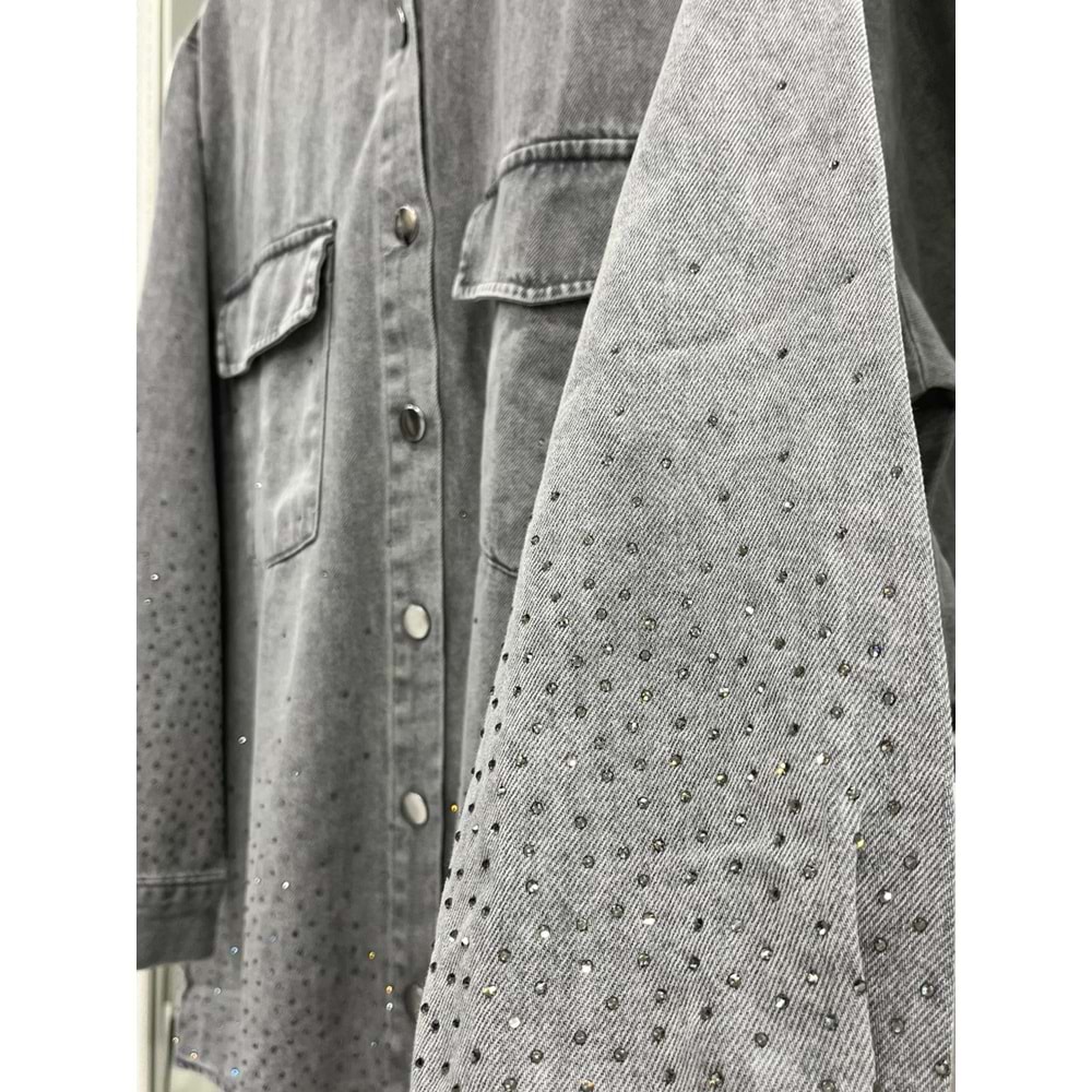 ADN BONCUKLU KOT GÖMLEK - GRİ - 2