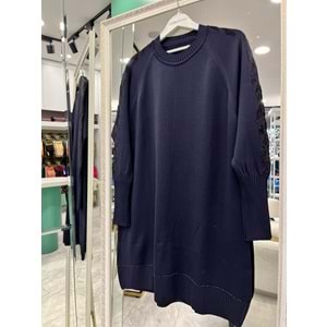 ADN SİMLİ KOL MERSERİZE TUNİK - LACİVERT - 1