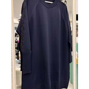 ADN SİMLİ KOL MERSERİZE TUNİK - LACİVERT - 1