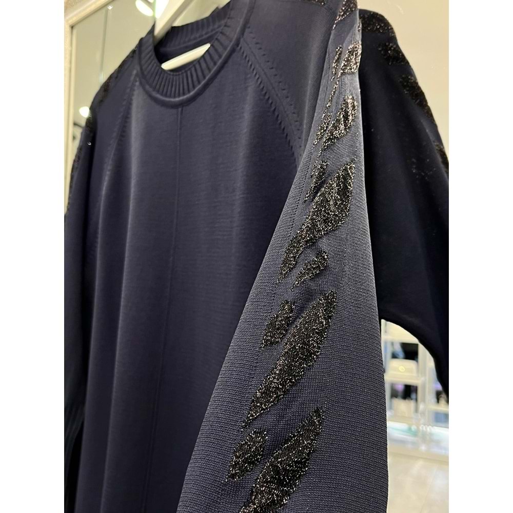 ADN SİMLİ KOL MERSERİZE TUNİK - LACİVERT - 1