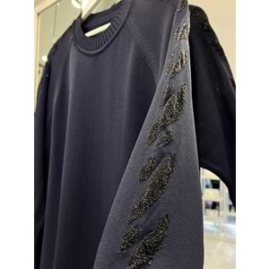 ADN SİMLİ KOL MERSERİZE TUNİK - LACİVERT - 1