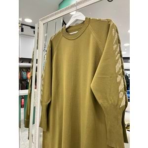 ADN SİMLİ KOL MERSERİZE TUNİK - YAĞ YEŞİLİ - 2