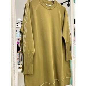 ADN SİMLİ KOL MERSERİZE TUNİK - YAĞ YEŞİLİ - 2