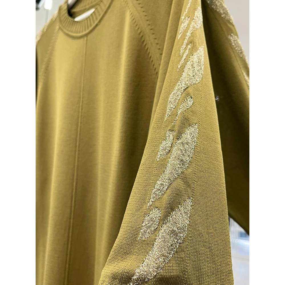 ADN SİMLİ KOL MERSERİZE TUNİK - YAĞ YEŞİLİ - 2