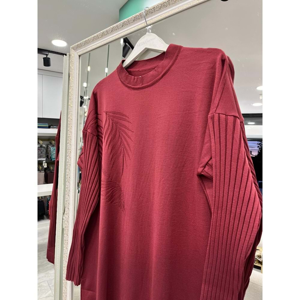 ADN PALMİYE MERSERİZE TUNİK - VİŞNE ÇÜRÜĞÜ - 2