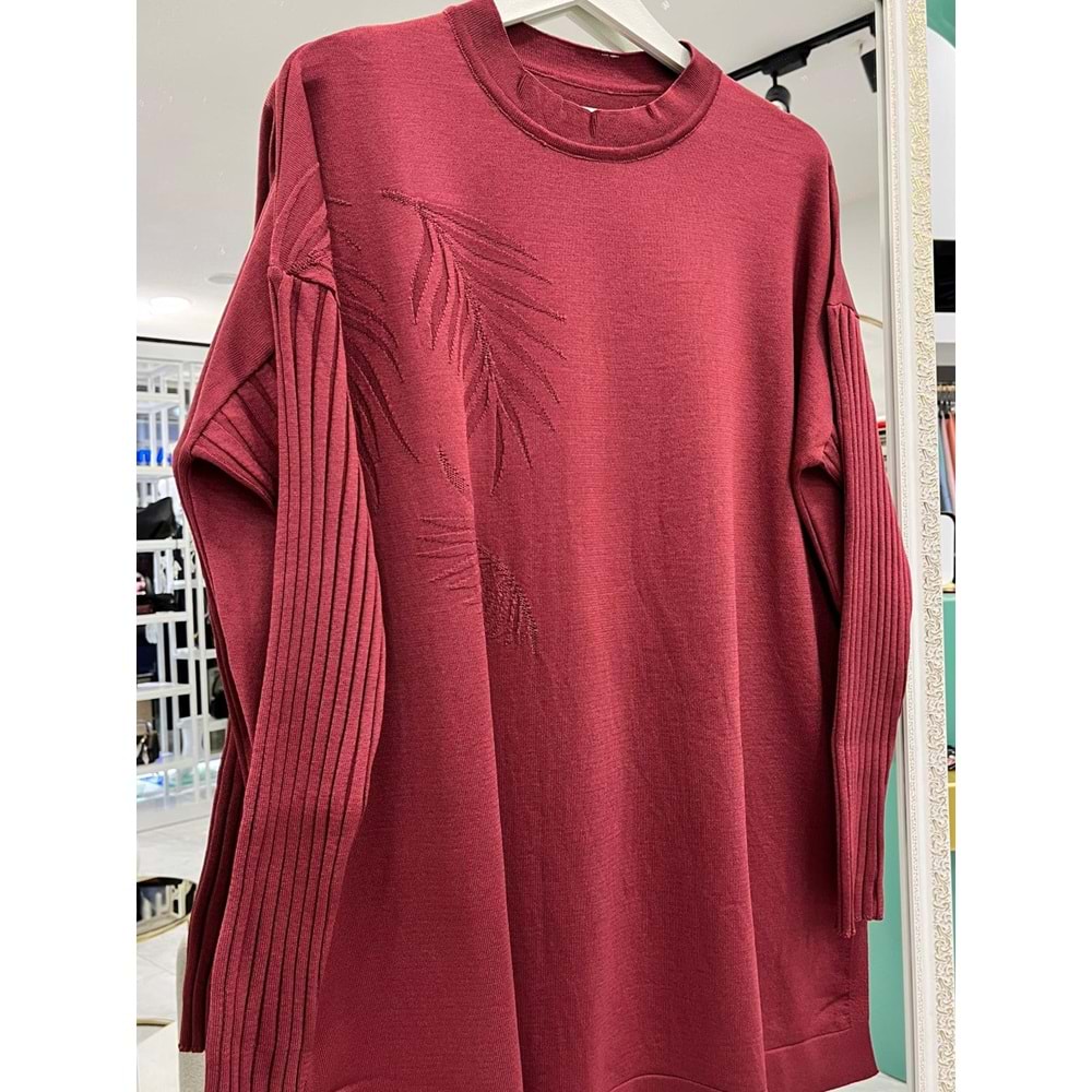 ADN PALMİYE MERSERİZE TUNİK - VİŞNE ÇÜRÜĞÜ - 2