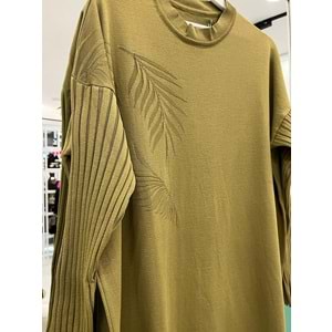 ADN PALMİYE MERSERİZE TUNİK - YAĞ YEŞİLİ - 2