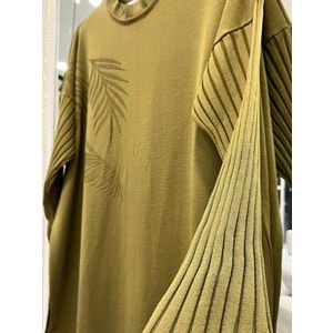 ADN PALMİYE MERSERİZE TUNİK - YAĞ YEŞİLİ - 2