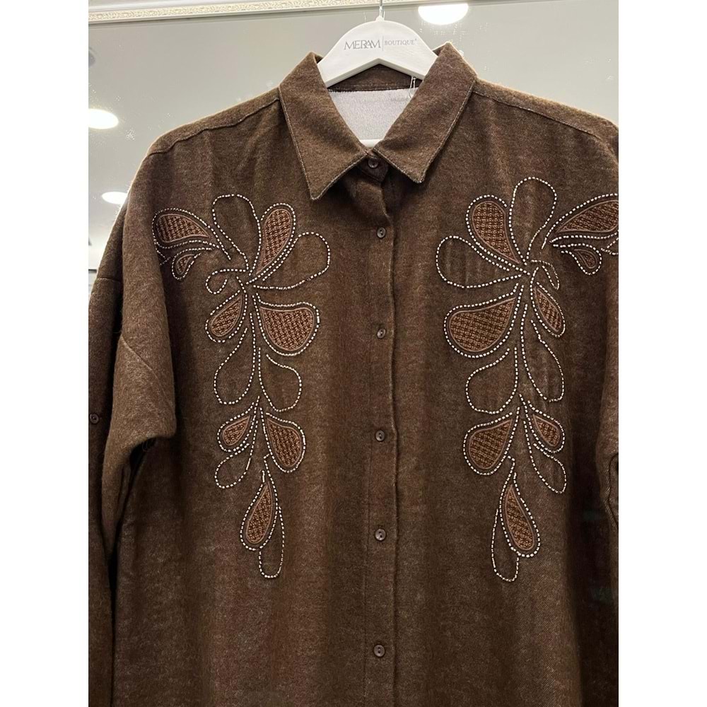 ADN DOKUMA GÖMLEK - ACI KAHVE - 1