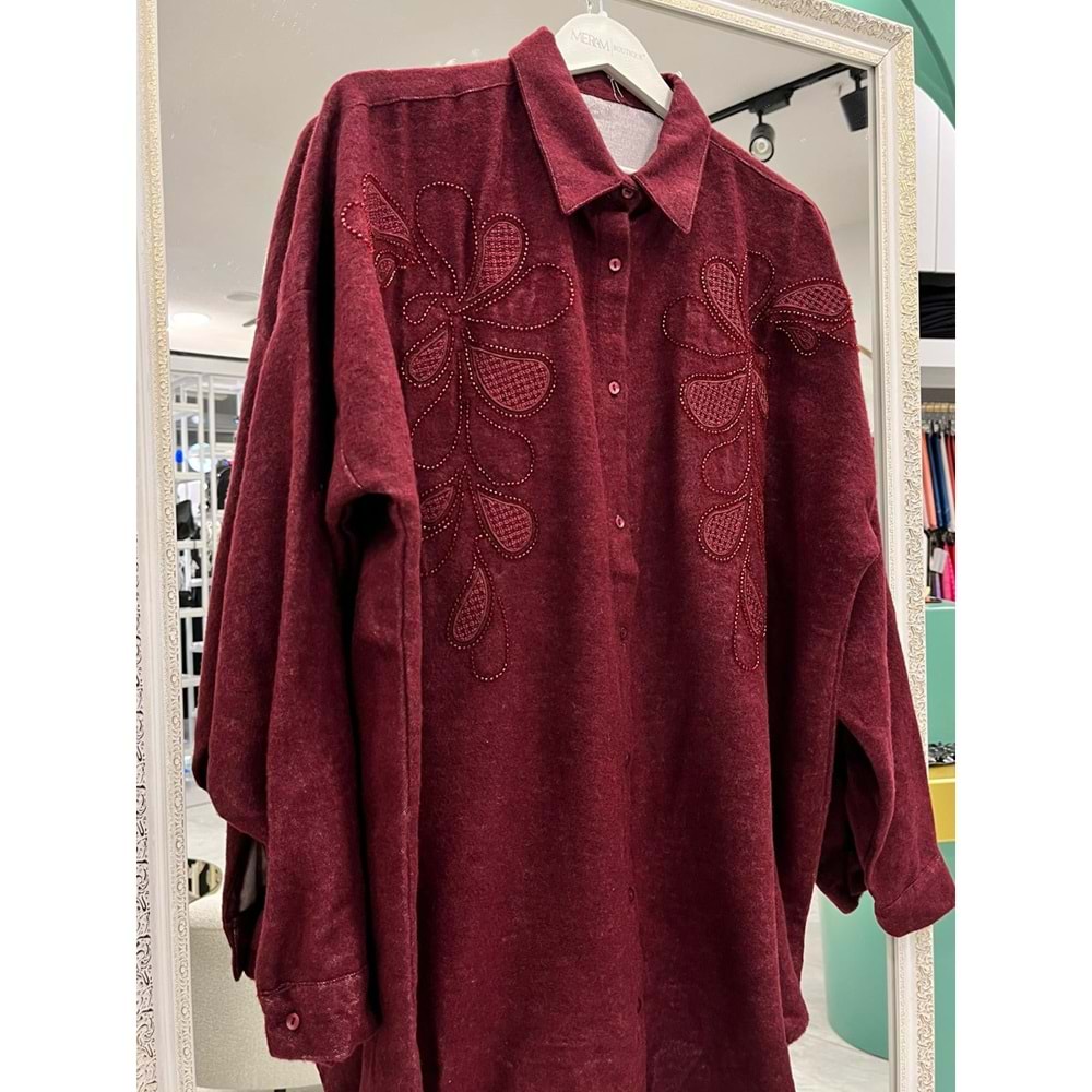 ADN DOKUMA GÖMLEK - VİŞNE ÇÜRÜĞÜ - 1