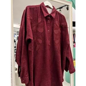 ADN DOKUMA GÖMLEK - VİŞNE ÇÜRÜĞÜ - 1