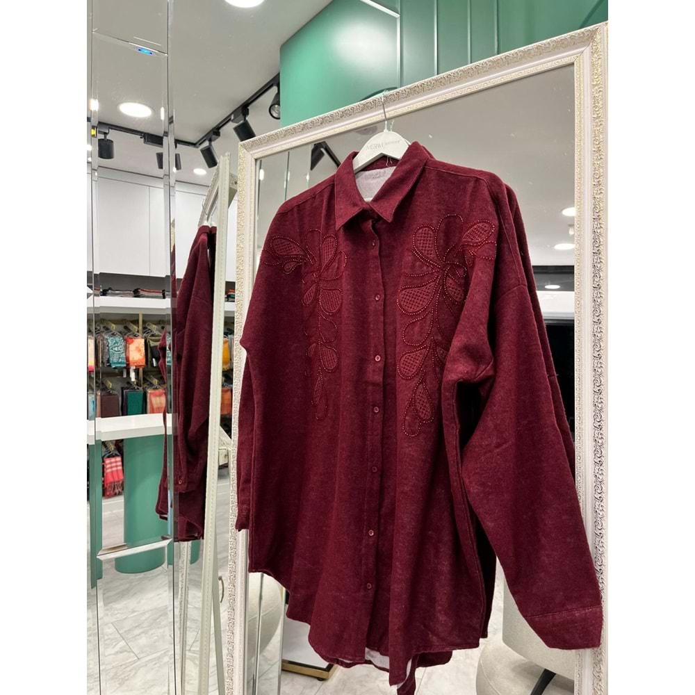 ADN DOKUMA GÖMLEK - VİŞNE ÇÜRÜĞÜ - 2