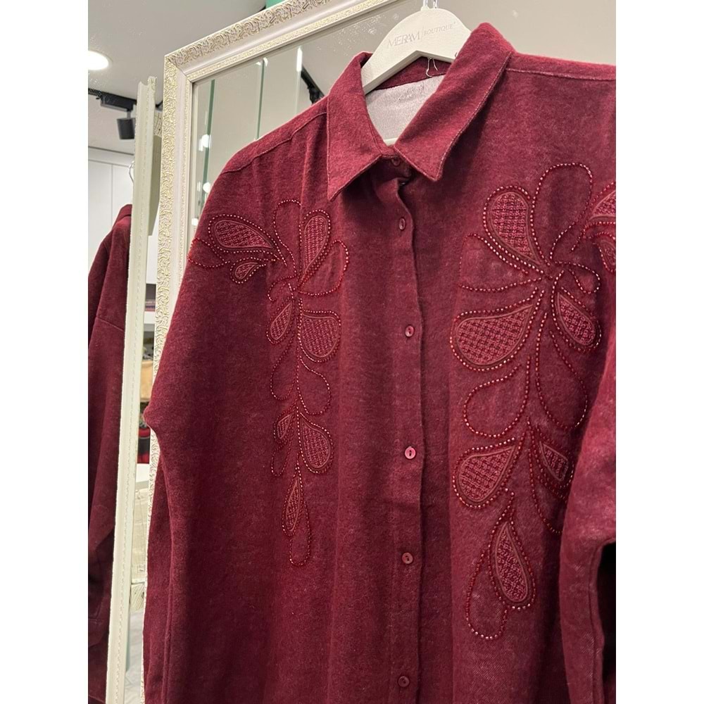 ADN DOKUMA GÖMLEK - VİŞNE ÇÜRÜĞÜ - 2