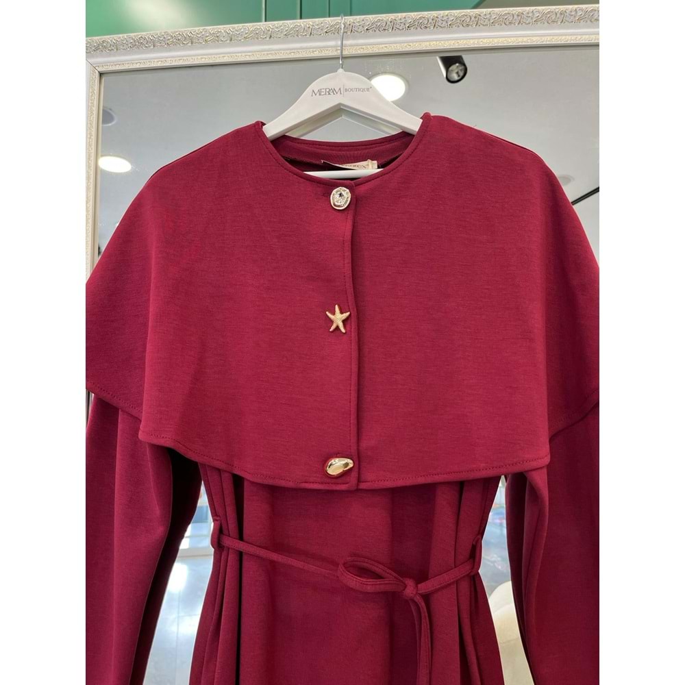 VATKATEX ŞAL ELBİSE - VİŞNE ÇÜRÜĞÜ - 38