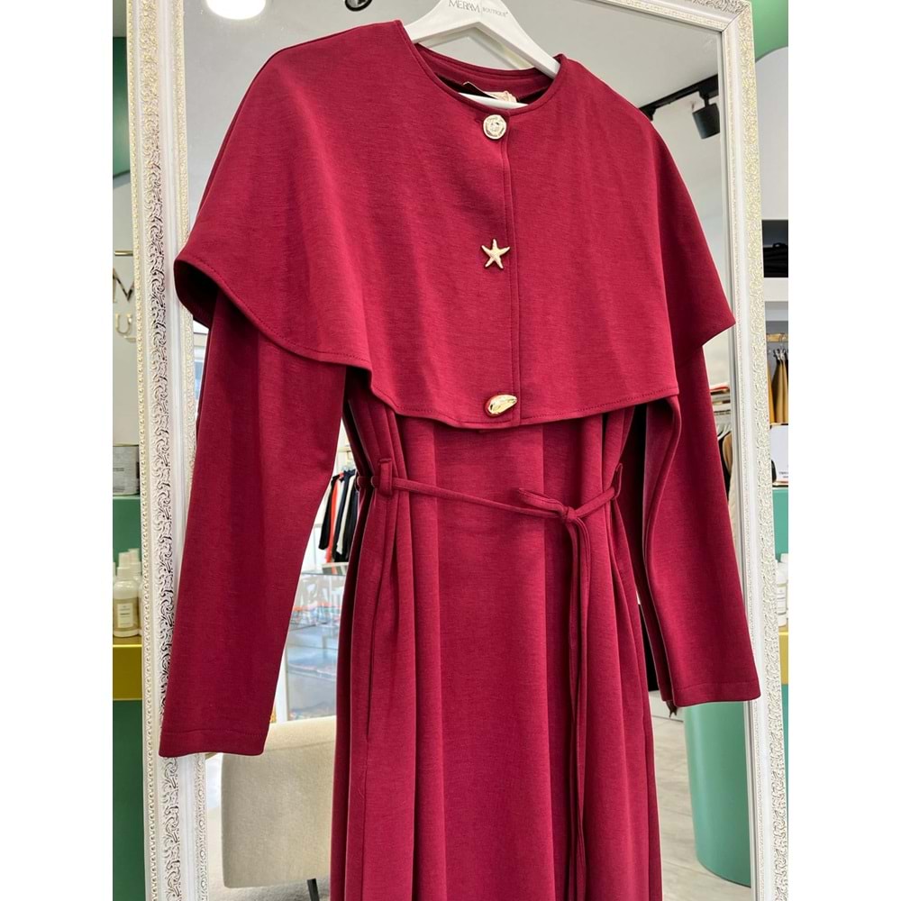 VATKATEX ŞAL ELBİSE - VİŞNE ÇÜRÜĞÜ - 38