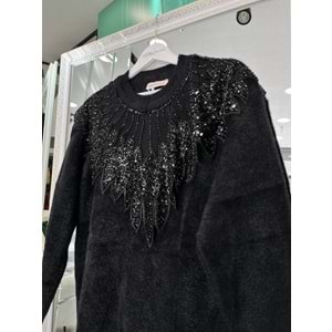 HATUN ANGORA TUNİK (38-44 BEDEN UYUMLU) - SİYAH - STANDART