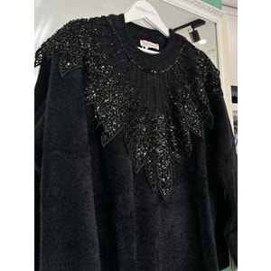 HATUN ANGORA TUNİK (38-44 BEDEN UYUMLU) - SİYAH - STANDART