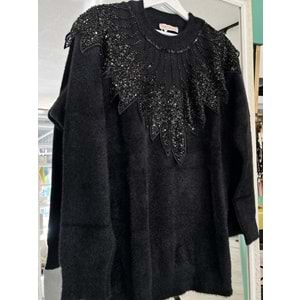 HATUN ANGORA TUNİK (38-44 BEDEN UYUMLU) - SİYAH - STANDART