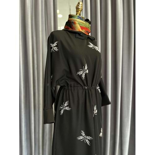 HALE PAPILLION SCUBA ELBİSE - SİYAH - 1