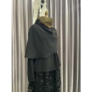 VATKATEX GÜLLÜ ETEKLİ TAKIM - SİYAH - 40