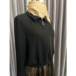 HALE GÜPÜRLÜ ETEKLİ TAKIM - SİYAH - 1